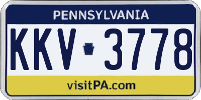 PA license plate KKV3778