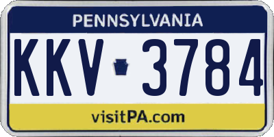 PA license plate KKV3784