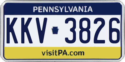 PA license plate KKV3826