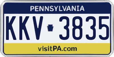 PA license plate KKV3835