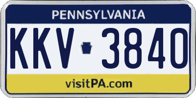 PA license plate KKV3840