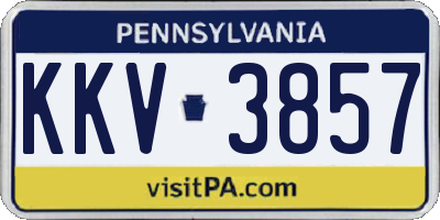 PA license plate KKV3857