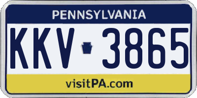 PA license plate KKV3865