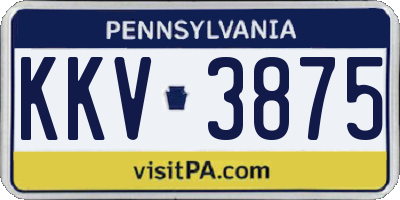 PA license plate KKV3875