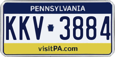 PA license plate KKV3884