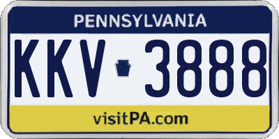 PA license plate KKV3888