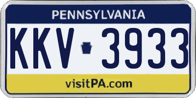 PA license plate KKV3933