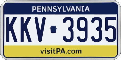 PA license plate KKV3935