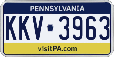PA license plate KKV3963