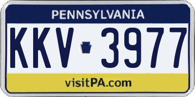 PA license plate KKV3977