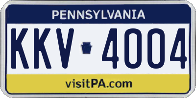 PA license plate KKV4004