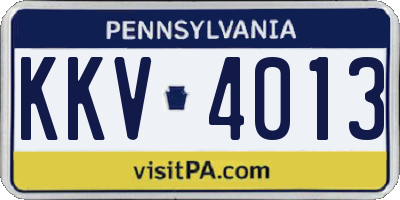PA license plate KKV4013