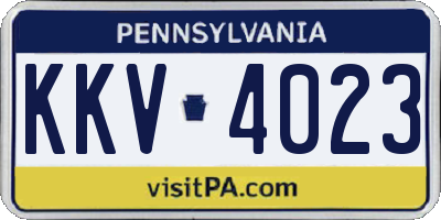 PA license plate KKV4023