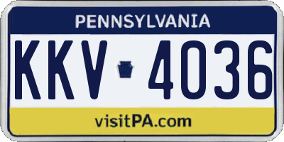 PA license plate KKV4036