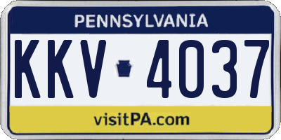 PA license plate KKV4037