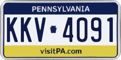 PA license plate KKV4091