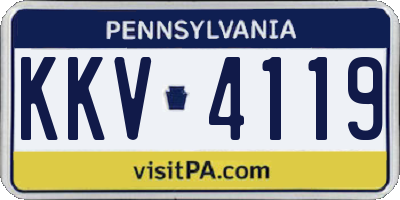 PA license plate KKV4119