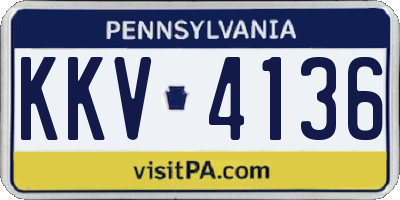PA license plate KKV4136