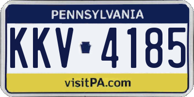 PA license plate KKV4185