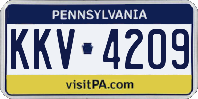 PA license plate KKV4209