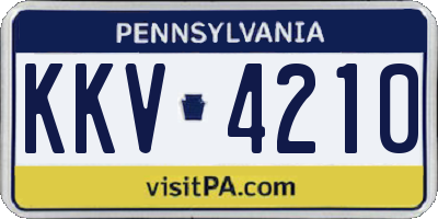 PA license plate KKV4210