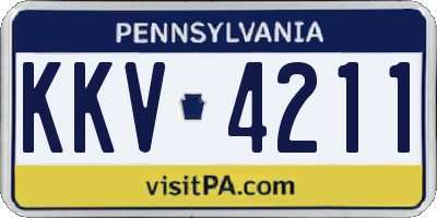 PA license plate KKV4211