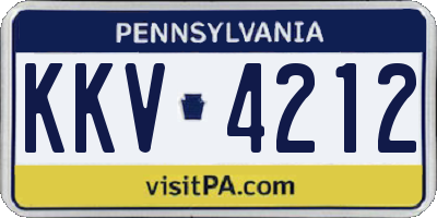 PA license plate KKV4212