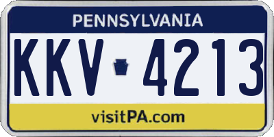 PA license plate KKV4213