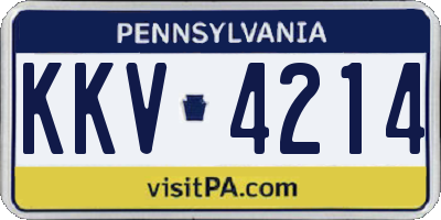 PA license plate KKV4214