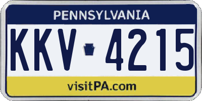 PA license plate KKV4215