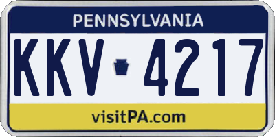 PA license plate KKV4217