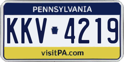 PA license plate KKV4219