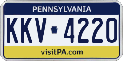 PA license plate KKV4220