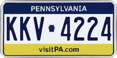 PA license plate KKV4224