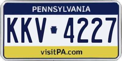 PA license plate KKV4227