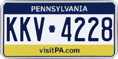 PA license plate KKV4228