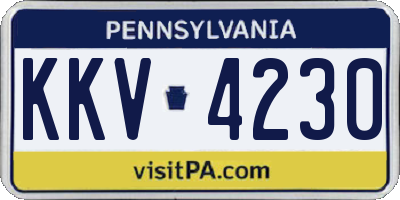 PA license plate KKV4230