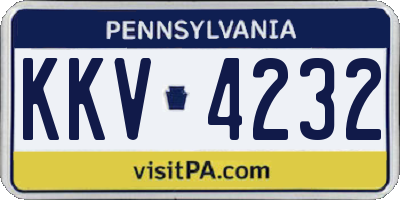 PA license plate KKV4232