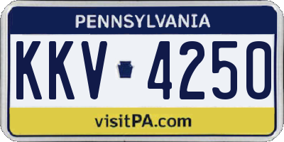 PA license plate KKV4250