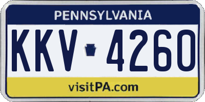 PA license plate KKV4260