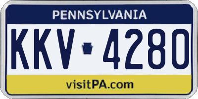 PA license plate KKV4280