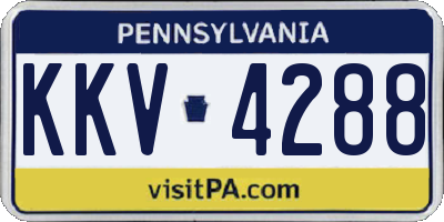 PA license plate KKV4288