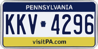 PA license plate KKV4296