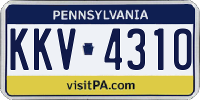 PA license plate KKV4310