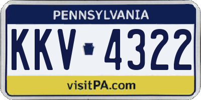 PA license plate KKV4322