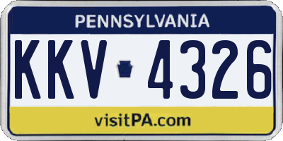 PA license plate KKV4326