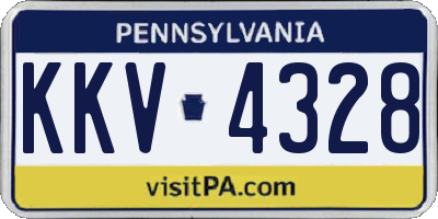 PA license plate KKV4328