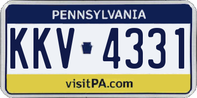 PA license plate KKV4331