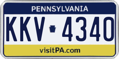 PA license plate KKV4340