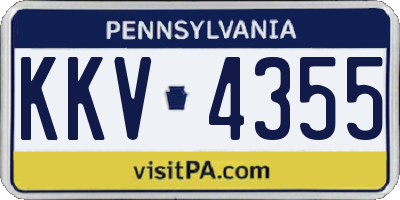 PA license plate KKV4355